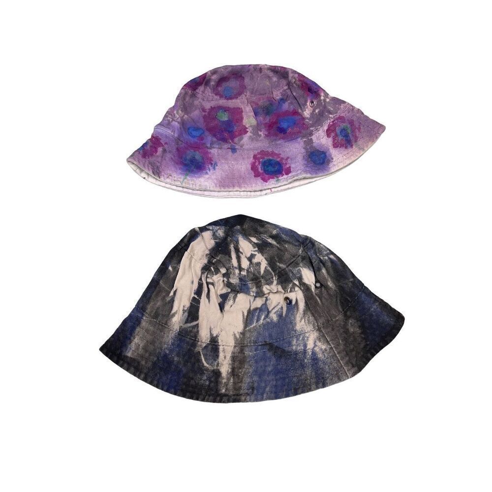 Youth Bucket Hats Set - Camouflage & Milky Way Galaxy Multicolor 12" Diameter